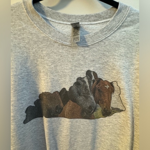 Vintage Oversized Horse Sweatshirt XL Soft Comfy Unisex Nature Animals Western - Picture 8 of 10